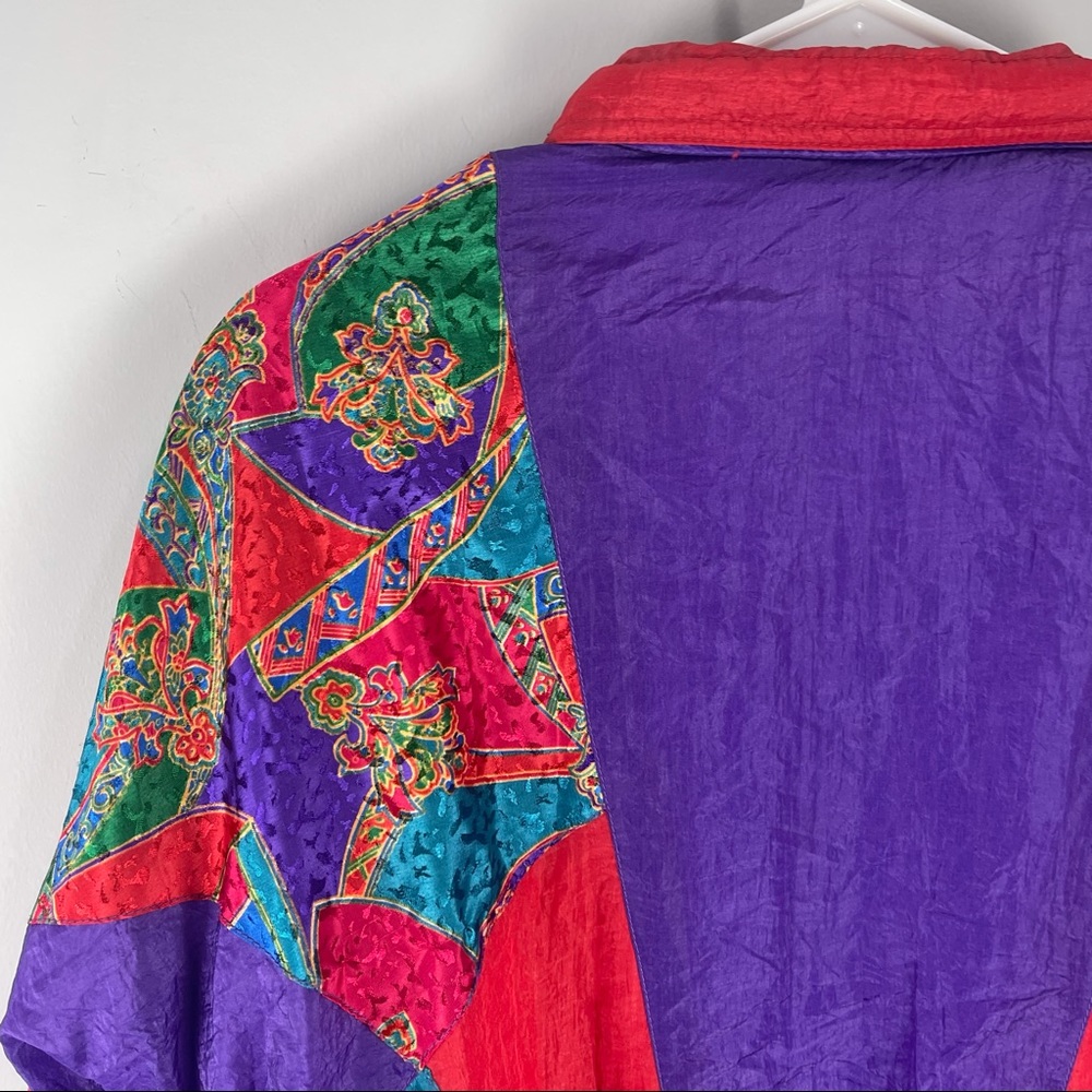 Vintage nouveau mode satin bomber jacket colorful - Picture 6 of 6